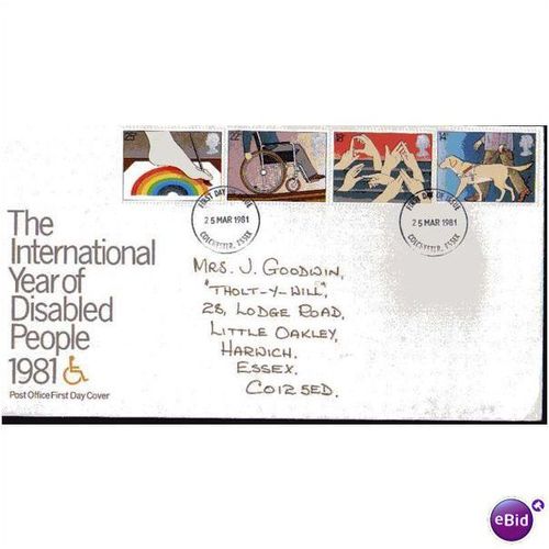 1980 'YEAR OF THE DISABLED' F.D.C (COLCHESTER F.D.I) (EBID366)