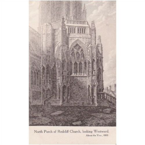 North Porch of Redcliff Church looking Westward Bristol Postcard sm 2064