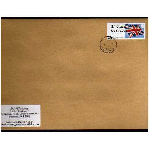 2012 1ST 'UNION FLAG' (GLOUCESTER)' (FONT ERROR) ON COVER (EBID9027)