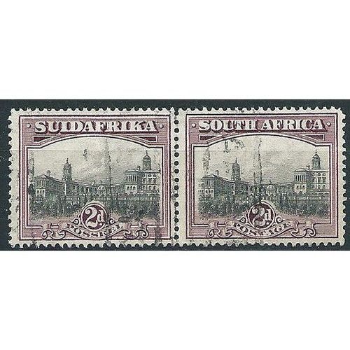 South Africa 1941 SG58a 2d Grey & Dull Purple Good/Fine Used Pair .. ..