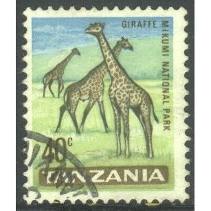Tanzania 1965 - SG133 - 40c multi - Giraffes, Mikumi National Park - used