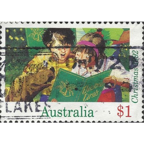 AUSTRALIA, CHRISTMAS, Children Sing Carols, green 1992, $1, #3
