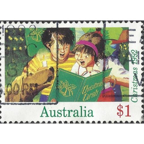 AUSTRALIA, CHRISTMAS, Children Sing Carols, green 1992, $1, #2