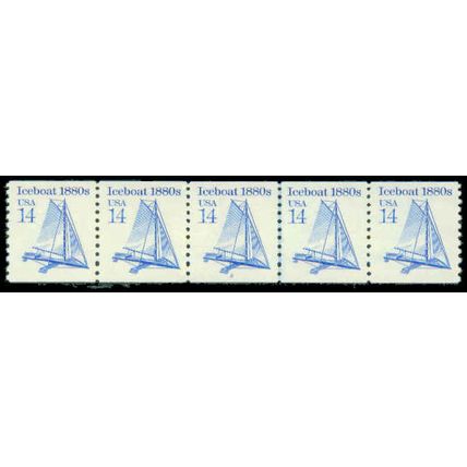 2134v 14c Iceboat Very Fine MNH Dry Gum PNC 2/5 P0233