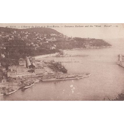 Mont Boron Nice Harbour Ships Antique French Postcard