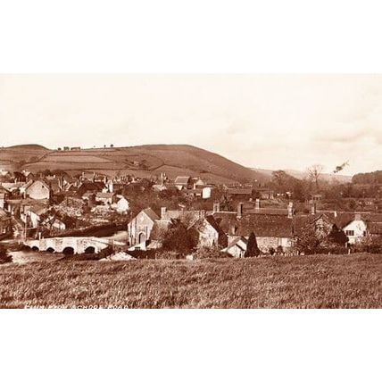 Clun Shropshire From School Road Aerial Real Photo Postcard