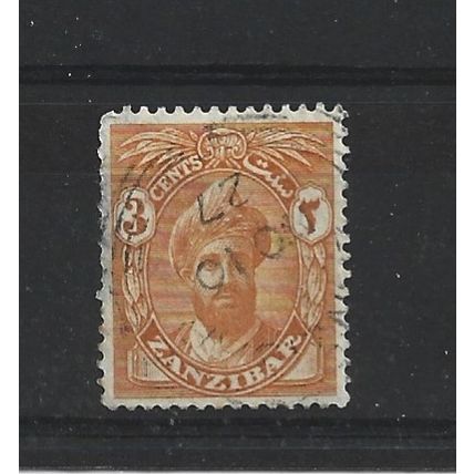 Zanzibar.SG300 3c Sultan Khalifa bin Harub (Orange-Yellow).Fine Used.Jul24n