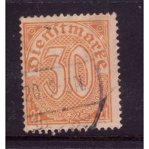 GERMANY 1920 OFFICIAL 30pf ORANGE / ROSE SG O 121 FINE USED