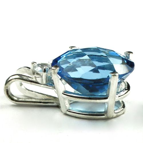 Swiss Blue Topaz, 925 Sterling Silver Pendant, SP022