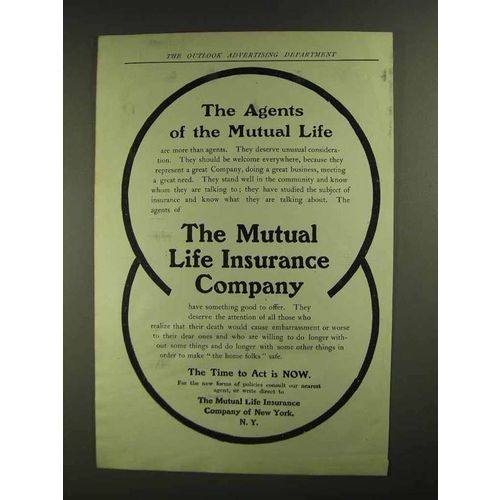 1907 The Mutual Life Insurance Company Ad - The Agents
