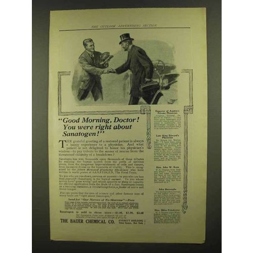 1911 Bauer Sanatogen Ad - Doctor You Were Right