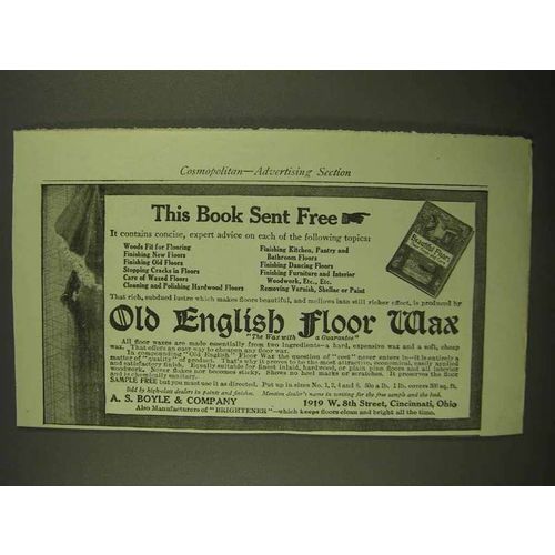 1909 Old English Floor Wax Ad