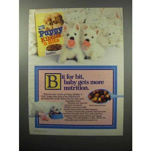 1987 Ken-L-Ration Puppy Kibbles 'n Bits Dog Food Ad