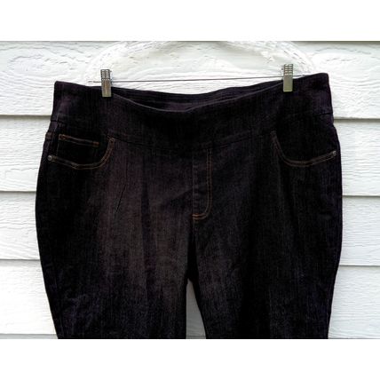Womens D & Co Denim & Company Black Jeans 22WP 43x29 Stretch Pockets EUC
