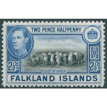 Falkland Islands 1938 2½d black & bright blue SG 151 unused