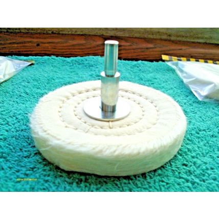 4 pcs 3" Full Sewn Cotton Polishing Buffing Wheel w/1/4" Arbor & 1 Metal Mandrel