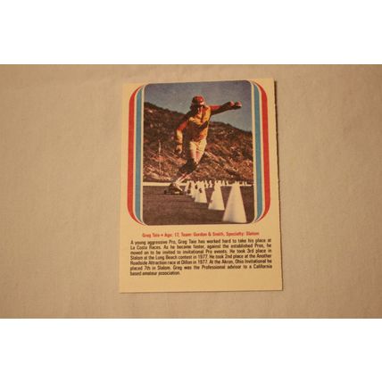 Greg Taie Samoan Squat Nose Wheelie 1977 Donruss Skateboard STICKER NO. 2
