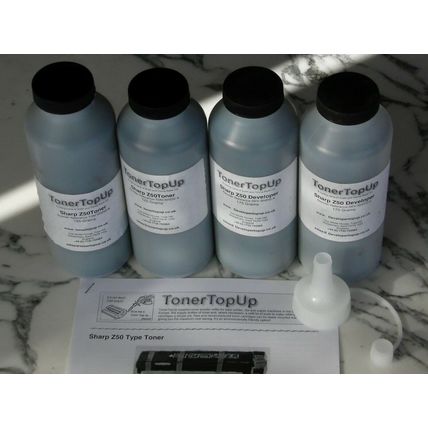 Two Bottles of Toner & Developer Refill Sharp Z50 ZT-50TDI Xerox 6R90170 6R359