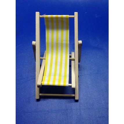 Yellow & White Striped Deck Chair miniature