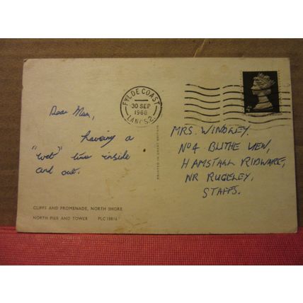 BLACKPOOL, LANCASHIRE. MULTIVIEW. used vintage postcard 1968 pm donkey =