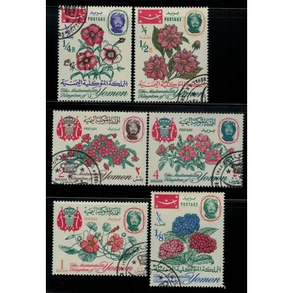 ZAYIX - 1965 Yemen #182a-187a CTO Plants Flowers 013122S10M