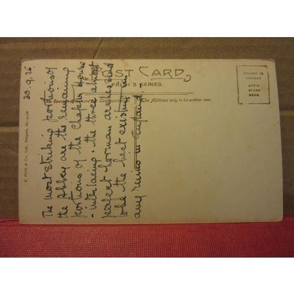 MUCH WENLOCK ABBEY, SHROPSHIRE. used antique postcard 1926 by F Frith =