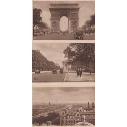 Mona French Classic Car Cars At Arc L'Arc De Triomphe Mona 3x Antique Postcard