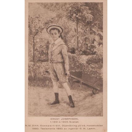 Ernst Josephson Swedish Painter as Child Antique Postcard
