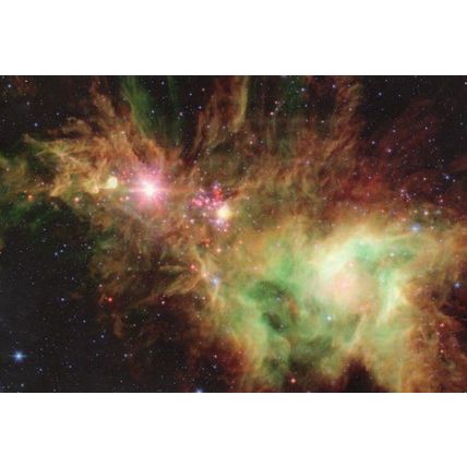 Stellar Snowflake Cluster Pink Stars Wheel Astronomy Postcard