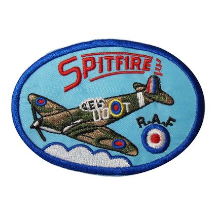 RAF Spitfire Royal Air Force Aircraft Iron/ Sew On Embroidered Cloth Patch NEW
