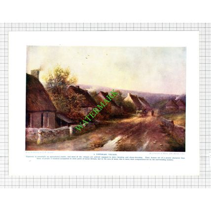 Tipperary Ireland Village J W Gozzard - 1920's Print