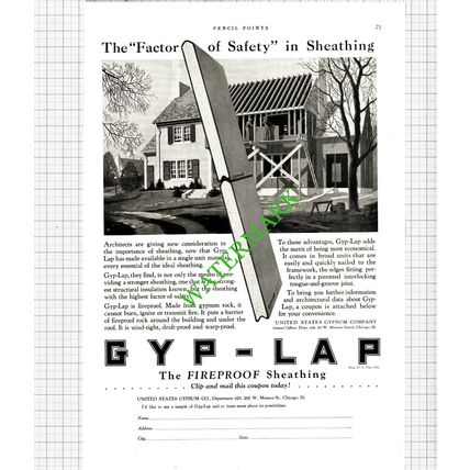 C A Dunham Company Chicago / United States Gypsum Company Advert - 1926 Cutting