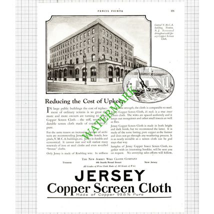 YMCA Trenton New Jersey Wire Cloth Co A M Byers Company Pittsburgh 1926 Cutting