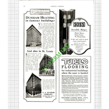 C A Dunham Company Chicago / United States Gypsum Company Advert - 1926 Cutting