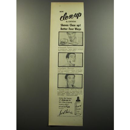 1953 Lentheric Close-Up Lather Cream Advertisement