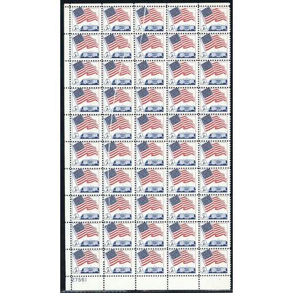 1208, MNH 5¢ Unique Pre Printing Paper Fold Error Flag Stamp - Stuart Katz