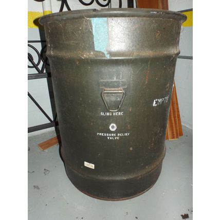 Antique Vintage Military WW2 Vietnam? 55 53 Gallon Oil Drum Barrel Table Stand