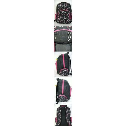 New Womens Hurley Iconic Crazy Dots Heavy Backpack School Book Bag Black MSRP$55
