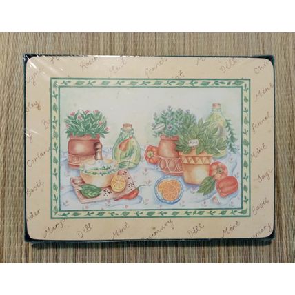 Placemats Herbs in Pots 6 Placemats 28cm x 21cm Cloverleaf