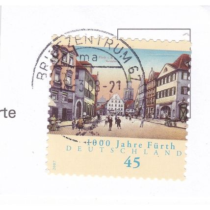 Ludwigshafen postmark Germany 2008 on 1000 Jahre Furth 0.45e VGC