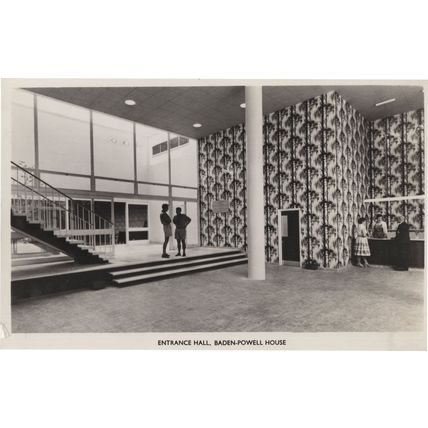 Boy Scouts Entrance Hall at Baden Powell House London Old RPC Postcard