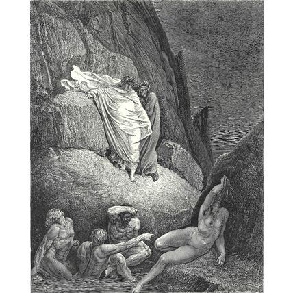 THAIS - INFERNO 1903 Gustave Doré- Dante Alighieri ANTIQUE ENGRAVING
