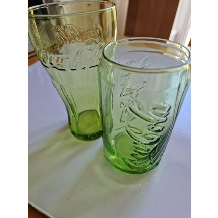 VINTAGE COCA COLA GREEN GLASSES