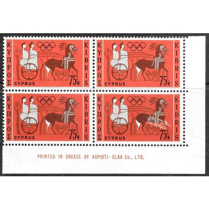 1964 Olympic Games - Tokyo, Japan 4 x Block 75M - Unmounted Mint C6