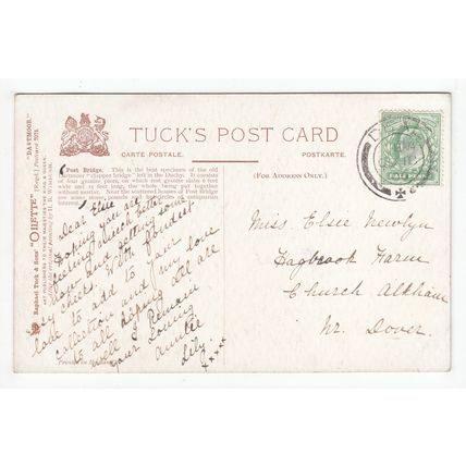 Post Bridge Dartmoor Devon H B Wimbush 1906 Tucks Oilette Art Postcard 7074