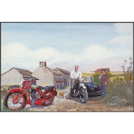 Jim Mathews - Bike Chat, Two Wheel Beauties - Alternative Card Co Postcard