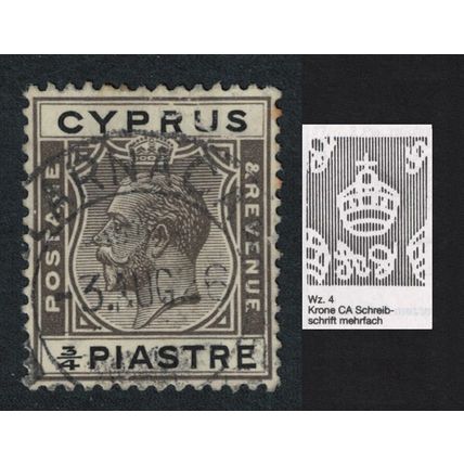 Cyprus George V ¾ Piastre Excellent Cancel 'LARNACA' 1921 Canc SG#119 MI#103