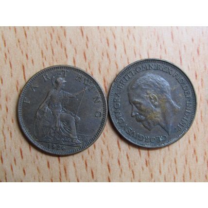 GB 1926 George V Farthing Coin