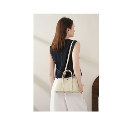 Genuine Leather Women Handbag and Shoulder Bag White