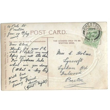 Miss Phyllis Dare, Actress, Embossed Postcard.
